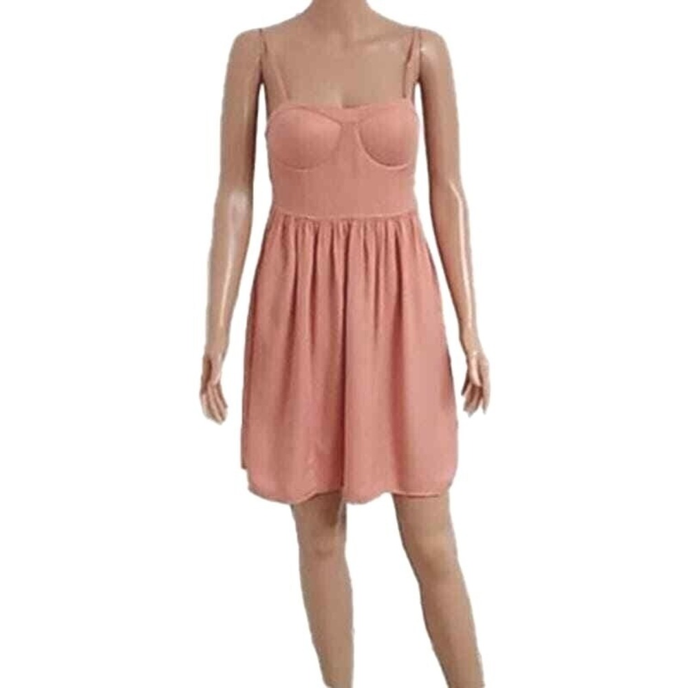 Rewash Sundress Women XS Peach Pink Molded Cup Adjustable Strap Rayon NWT Casual - Picture 3 of 9